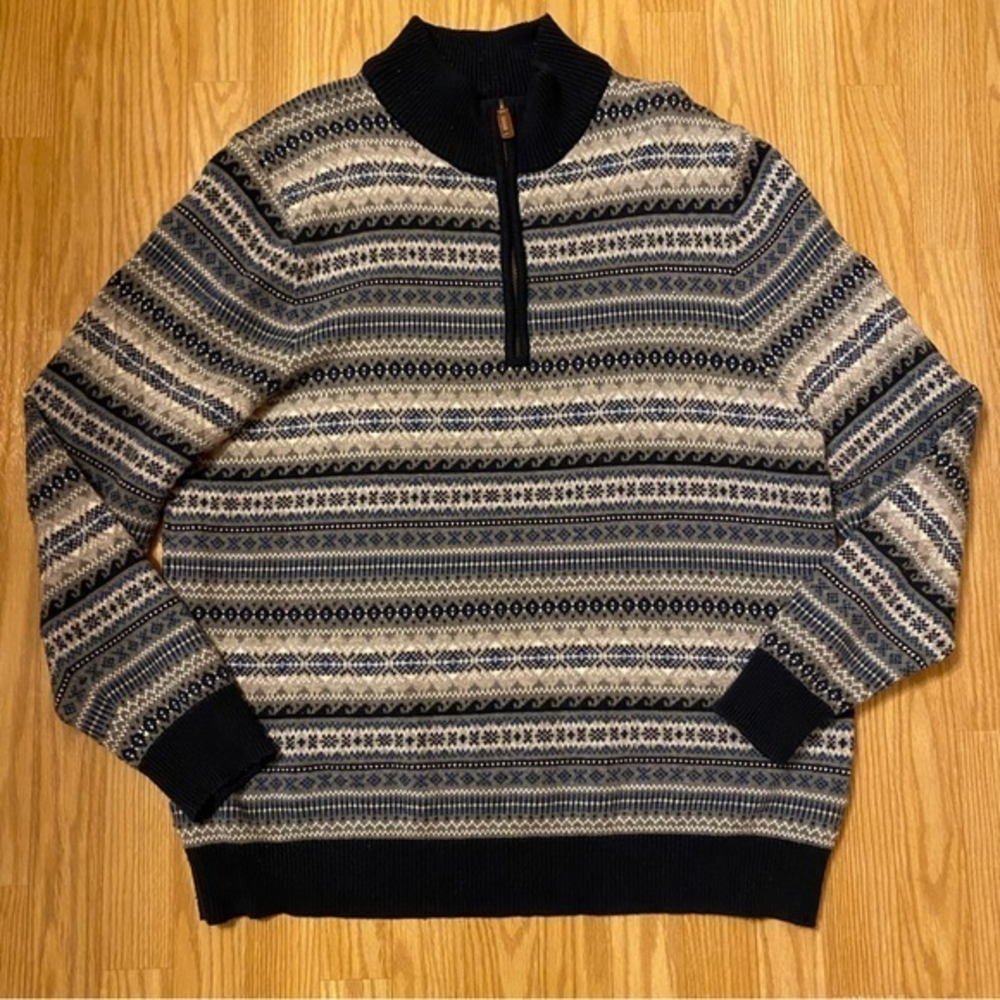 Vineyard Vines‎ Fair Isle Print 1/4 Zip Sweater